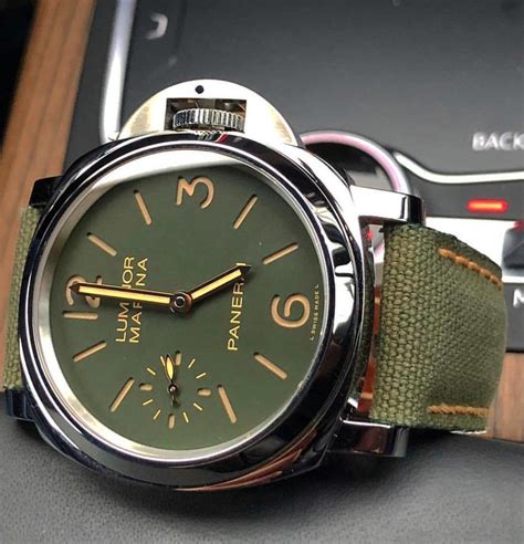 panerai green canvas strap|panerai strap size chart.